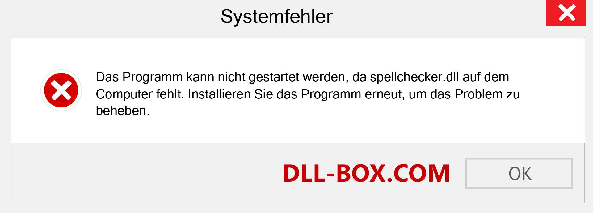 spellchecker.dll-Datei fehlt?. Download für Windows 7, 8, 10 - Fix spellchecker dll Missing Error unter Windows, Fotos, Bildern